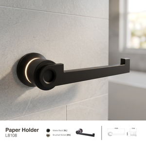 Porte-papier toilette mural en acier inoxydable, porte-rouleau de papier toilette noir mat, nickel brossé, accessoire de salle de bain - Product Image 3