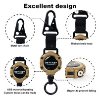 DEYI Porte-clés rétractable, support de téléphone, enrouleur de badge, cordon en acier avec fermoir pour activités de plein air et aventures en extérieur