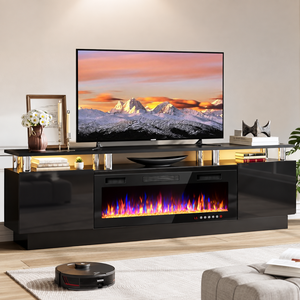 Chimenea Eléctrica Integrada con Soporte para TV de 36 Pulgadas, Eficiente Energéticamente, Llama Ajustable en 12 Colores, Control Remoto, con 1 Año de Garantía - Product Image 1