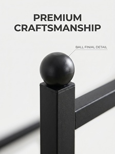 Cadre de lit en acier robuste et personnalisé <span class=keywords><strong>avec</strong></span> tête de lit pour chambre à coucher, bureau à domicile, dortoir - Product Image 2