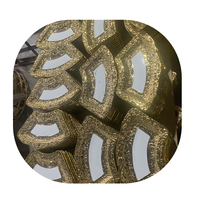 Assiettes à dîner en céramique dorées de style européen avec motif de perles en relief, vente en gros de vaisselle pour mariages, vaisselle pour la maison