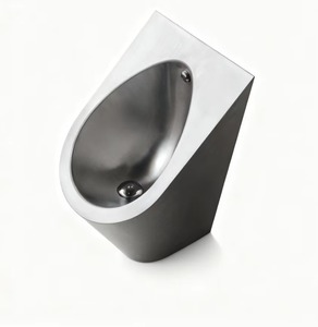 Urinario de Acero Inoxidable Montado en la Pared, Forma Ovalada, Diseño Minimalista, Fácil de Limpiar, Descarga por Gravedad, para Uso Público - Product Image 4