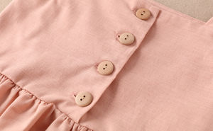 Ensembles d'été sans manches en coton et lin pour enfants (Australie, États-Unis) – Débardeurs à boutons et bloomers à volants pour filles - Product Image 3