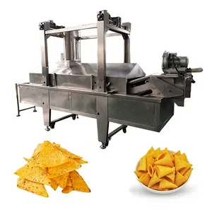 Industrielle automatische kontinuierliche Förderband-Frittiermaschine doppelt riemen PLC-Steuerung Chips-Frittiermaschine