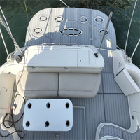 Tapis de pont en mousse EVA imitation teck pour plateforme de bain et cockpit de bateau Sea Ray 480 (2002), style SeaDek MarineMat Gatorstep, auto-adhésif