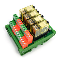 Module de relais miniature scellé DPDT 8A à 4 canaux 2CO RJ2S avec montage sur rail DIN
