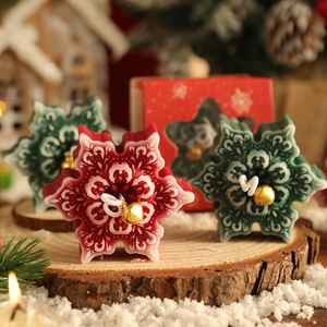 Cross-border Christmas snowflake scented <b>candle</b> ins Christmas fragrance gift box creative handmade scented <b>candle</b> holiday decora - Product Image 2