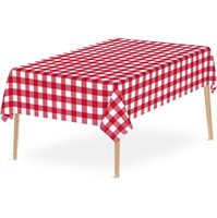 Nappe rectangulaire jetable en PEVA, épaisse, 137*274cm, à carreaux bicolores, imperméable et anti-taches