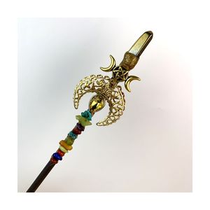 Suministros de brujería de cristal varita de bruja hecha a mano cristal natural color rosa palo de Luna mágica para decoraciones de fiesta de meditación - Product Image 2