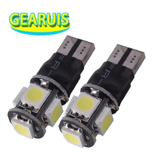 Gearuis T10 W5W 5 SMD 5050 Dài Ánh sáng và nhấp nháy flash 2 chế độ LED xe nêm ánh sáng bóng đèn trắng đỏ 12V 1W - Product Image 1
