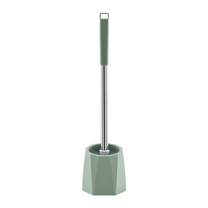 Escobilla para inodoro con base, color verde matcha, diseño ergonómico para la limpieza del baño - Product Image 1