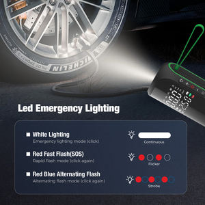 משאבת אוויר ניידת נטענת חשמלית דיגיטלית אלחוטית 12V לרכב עם סוללת גיבוי, מדחס אוויר עם כיבוי אוטומטי - Product Image 2