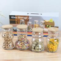 Fournisseur d'usine - Contenant de stockage pour grains de café - Pot en verre ambré avec couvercle en bambou - Pot de stockage en verre de haute qualité pour la cuisine