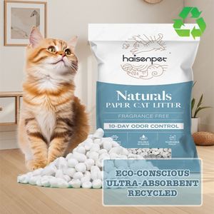 Litière pour chat en papier, légère, écologique, sans poussière, à forte absorption, vente en gros d'usine OEM ODM - Product Image 1