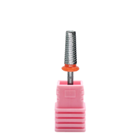 JadeNail Brocas de Carburo Cónicas Plateadas 5 en 1 de 5.0mm con Dientes de Corte Cruzado para Pulir Puntas de Uñas Acrílicas, Uso para Mano Izquierda/Derecha