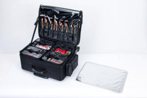 ערכת איפור מקצועית לנשים כלות/ספא, תיק קוסמטי עם מראה ומברשת, הנחות - Product Image 5