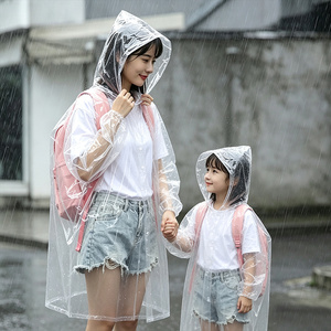 Poncho de Lluvia Desechable de PE Transparente para Adultos y Niños, Compacto, del Tamaño de una Tarjeta, Impermeable, Portátil para Emergencias al Aire Libre - Product Image 2
