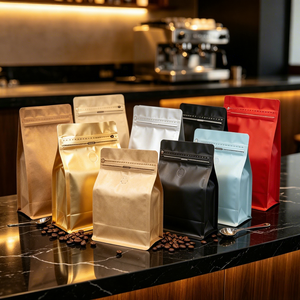 Muestra Gratuita, MOQ 100, Bolsas de Café con Fondo Plano de Aluminio y PE de Grado Alimenticio, Marca <span class=keywords><strong>BTP</strong></span>, 9x15+3, Impresión Personalizada en Guangdong - Product Image 2