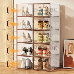 Cajas de <span class=keywords><strong>Zapatos</strong></span> Apilables de Plástico Contenedores Transparentes <span class=keywords><strong>para</strong></span> Zapatillas Organizador Plegable Caja de <span class=keywords><strong>Zapatos</strong></span> con Tapa Frontal Almacenamiento Transparente <span class=keywords><strong>para</strong></span> Calzado BT-384 - Product Image 1