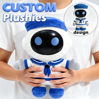 Juguete de Peluche Personalizado de Robot Marinero con Cara de Vinilo 3D, Figura de Peluche OEM ODM con Chip NFC, Juguete de Decoración Personalizada para Caja Sorpresa