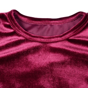 Wholesale Ruffle Shirts for Baby Girls Beautiful Velvet High-Low Peplum Tank <b>Top</b> - Product Image 4