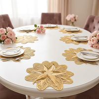 Napperons de table en PVC doré assortis au chemin de table – Résistants à la chaleur, antidérapants, imperméables, écologiques et durables pour un ensemble de salle à manger classique