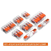 Connecteur de bornier à connexion rapide Wago 221-415, 450V 32A, en matériau PA66, pour distribution d'énergie avec fils de 4mm, modèle 221-415