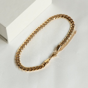 <span class=keywords><strong>Cavigliera</strong></span> cubana placcata in <span class=keywords><strong>oro</strong></span> PVD 18K acciaio inox 6mm per le donne - Product Image 4