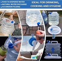 Conteneur d'eau pliable portable en gros pour l'extérieur, 10 L, porte-eau pliable, sans danger pour les aliments, pour le sport, le camping, la randonnée, le stockage