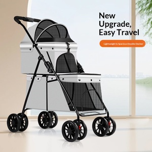 Xe đẩy thú cưng 4 bánh cao cấp, có thể điều chỉnh, nhẹ, dành cho chó nhỏ và trung bình, có thể gấp gọn và tháo rời - Product Image 2