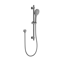 Ensemble de robinet de douche rond en laiton chromé brossé or dissimulé douche pluie salle de bain douche ensemble de mélangeur chaud froid grue
