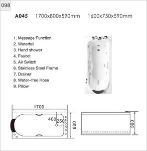 Bañera de hidromasaje para interiores, bañera de hidromasaje cuadrada pequeña, venta al por mayor - Product Image 3