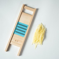 Hachoir à légumes et mandoline professionnel en bois massif avec lames en acier inoxydable pour oignon et pomme de terre, julienne moyenne 2,5 mm