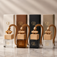Diffuseur de parfum pour voiture 8ml 10ml avec couvercle en bois, flacon en verre transparent pour parfum de voiture, diffuseur d'arômes