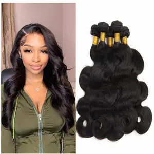 Real Indian nandee house raw human hair 16 18 20 inch cuticle aligned , healthy ends thick human hair