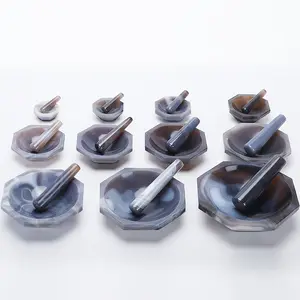 Natural Agate Mortar and Pestle set for lab use 1 buyer High-quality Laboratory Natural Agate Mortar And Pestle For Battery