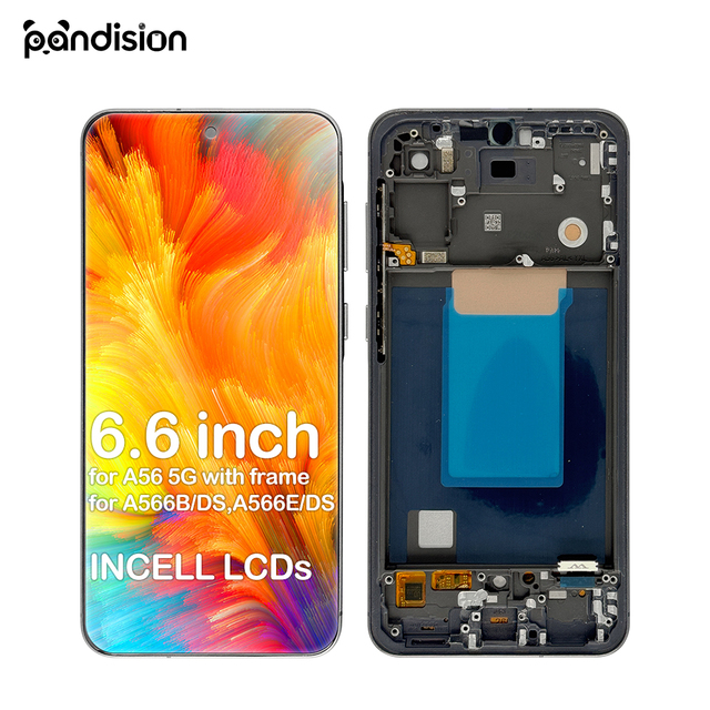 Pandision Factory Wholesale Mobile Phone LCD Screen Frame for A56 5G 6.6" INCELL Display Assembly Replacement A566B/DS 1 Year