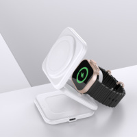 Station de charge sans fil magnétique pliable 3-en-1 avec port Type-C à charge rapide PD/QC, sortie 18W, certifiée ignifuge CE/FCC/ROHS