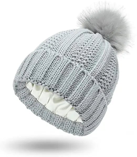 Fashion Winter Beanie Hat for Women Lightweight Warm Weave Fashion Winter Pompom Hat