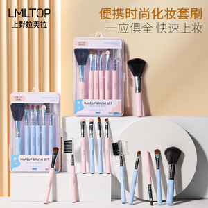 Pinceau de maquillage en nylon LMLTOP, forme éventail douce pour blush, manche en plastique de 3,5 cm, lot de 6 pièces - Product Image 5