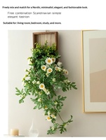 Mur végétal artificiel nordique style influenceur, fausses fleurs, décoration murale encadrée en bois, pour restaurant, salon, fond de télévision, suspendu