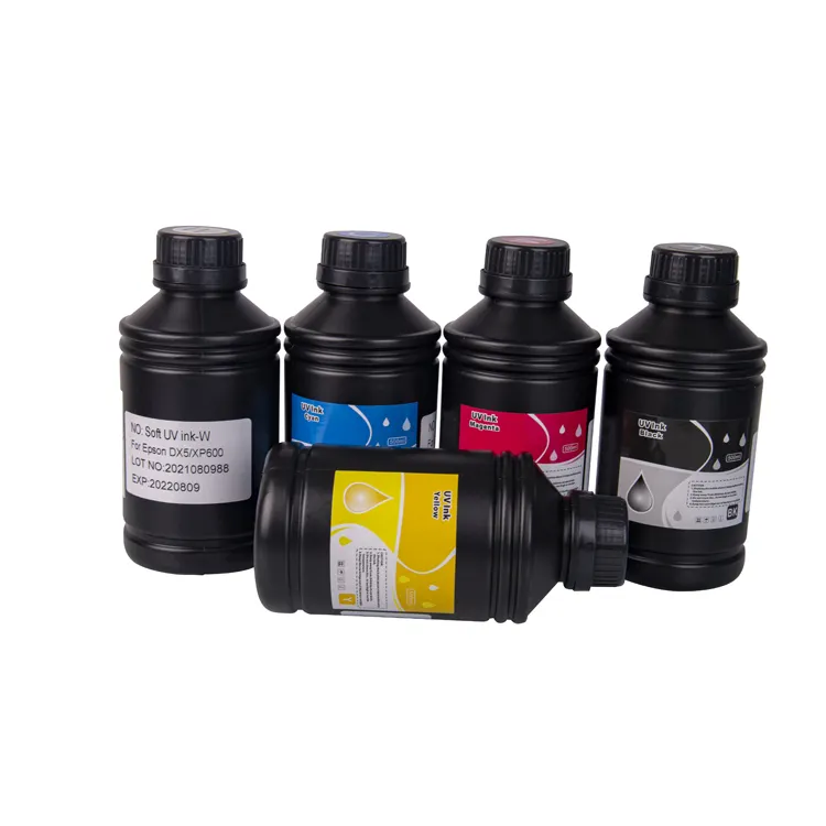 Tinta Curable UV para Epson 1390 TX800 L800, impresión en PVC y lámina de vidrio