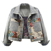 Vêtement pour femmes de haute qualité, veste en jean à manches longues, fermeture à boutons, veste en denim en coton pour femme, pour un usage quotidien