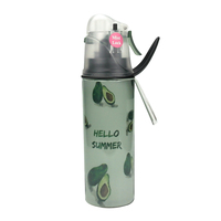550ml tritan couleur vert clair impression motifs d'avocat jolies filles boire bouteille d'eau tritan tasse d'eau sans BPA avec étiquette volante