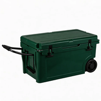 Glacière isotherme portable moderne 55QT grande capacité avec roues, design rotomoulé, étanche, antidérapante, anti-fuite, réutilisable, en PE pour aliments