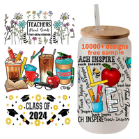 Pronto per la Spedizione: Adesivi UV DTF da 16oz per Tazze, Impermeabili, 3D, con Citazioni Motivazionali e Design per Bicchieri