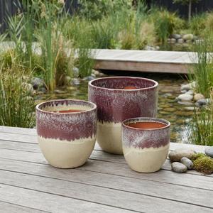 Pots de plantes en céramique simples, pots de fleurs modernes, jardinières rondes pour la décoration intérieure et extérieure du jardin - Product Image 1