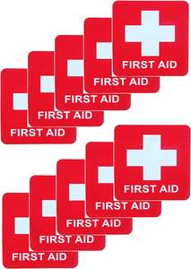 Pegatinas de botiquín de <span class=keywords><strong>primeros</strong></span> <span class=keywords><strong>auxilios</strong></span> a prueba de agua, etiquetas con logotipo de símbolo de emergencia, señales de seguridad para ambulancia de Hospital - Product Image 2