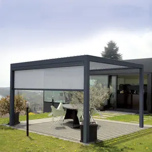 Pergola Motorized Retractable Louvre Aluminium Waterproof Bioclimatique Outdoor Garden Gazebo Pergola