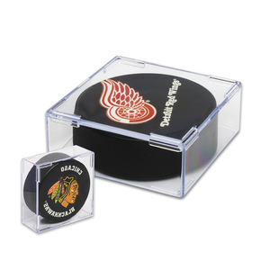 LuxRound Hockey Puck Display Case With Led Light Clear - View #9